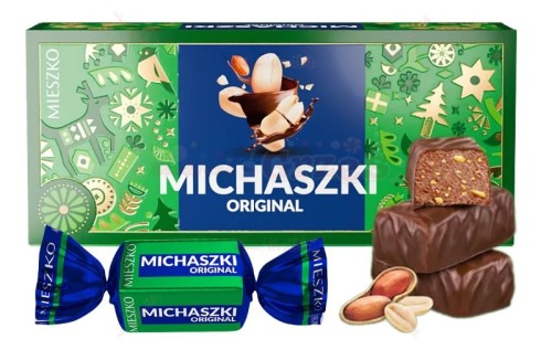 Cukierki Michaszki original - z orzechami arachidowymi 220g Mieszko | Świąteczne