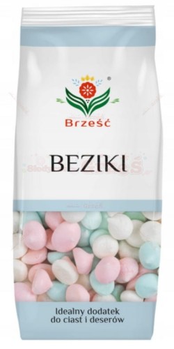 Beziki mini bezy kolorowe do ciast i deserów 100g Brześć