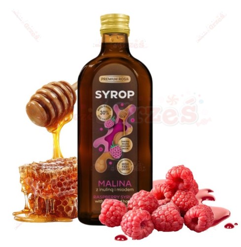 Syrop MALINA z inuliną i miodem 250ml Premium Rosa