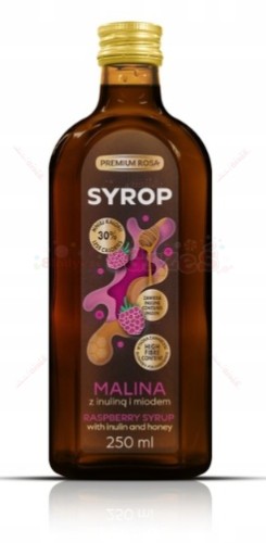 Syrop MALINA z inuliną i miodem 250ml Premium Rosa