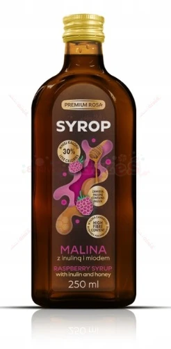Syrop MALINA z inuliną i miodem 250ml Premium Rosa