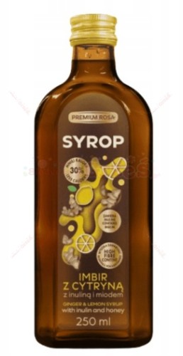 Syrop IMBIR z cytryną, z inuliną i miodem 250ml Premium Rosa
