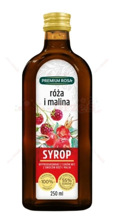 Syrop RÓŻA i MALINA - różano malinowy NFC 250ml Premium Rosa