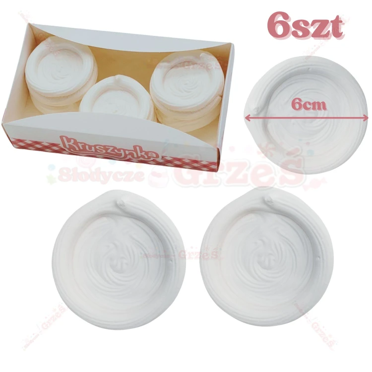 Korpusy - gniazdka bezowe 6cm- 6szt MONOPORCJE  Pavlova Kruszynka