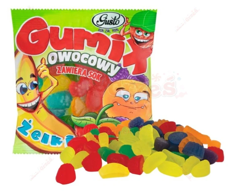 Żelki GUMIX owocowy z sokiem owocowym 80g Gusto