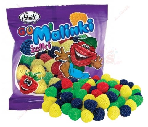Żelki malinki 80g Gusto | malinki farbujące język