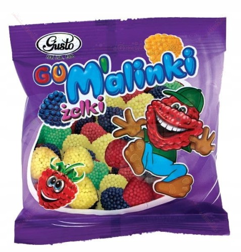 Żelki malinki 80g Gusto | malinki farbujące język