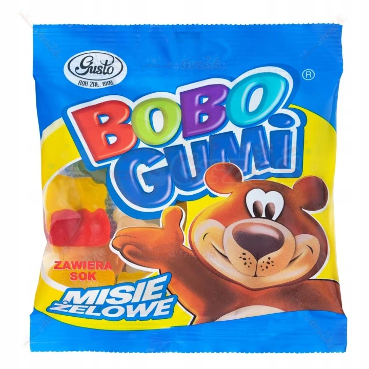 Żelki misie - Bobo Gumi z sokiem owocowym 80g Gusto