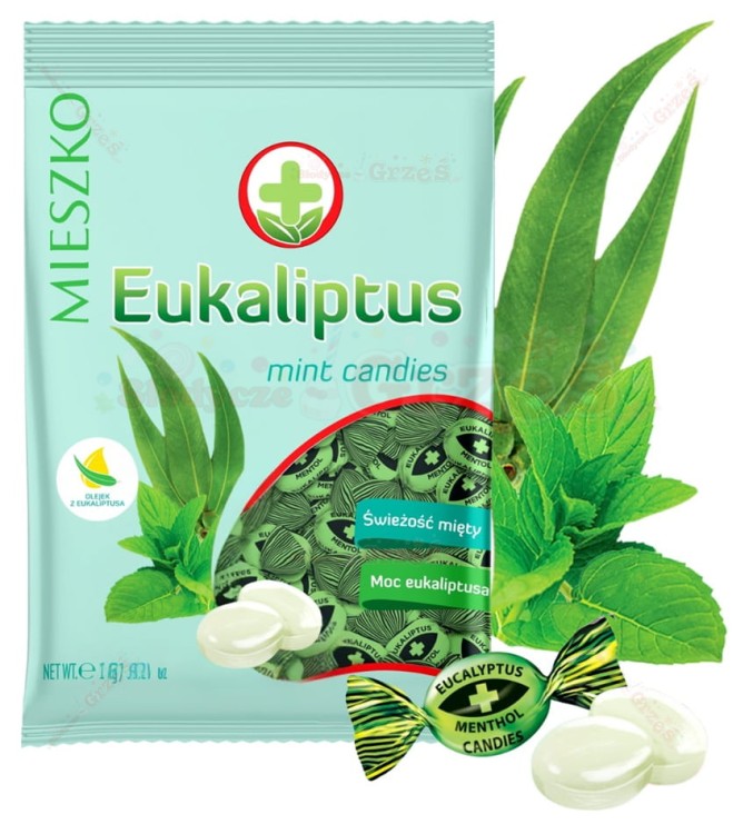 Cukierki eukaliptus - z olejekiem z eukaliptusa i mięty 1kg Mieszko