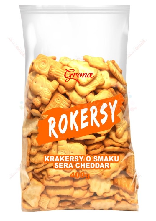 Rokersy Krakersy o smaku sera cheddar 400g Grona