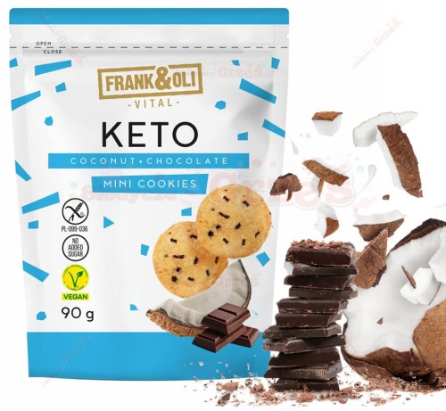 Ciastka KETO Mini Cookies czekolada, kokos 90g Frank&amp;Oli