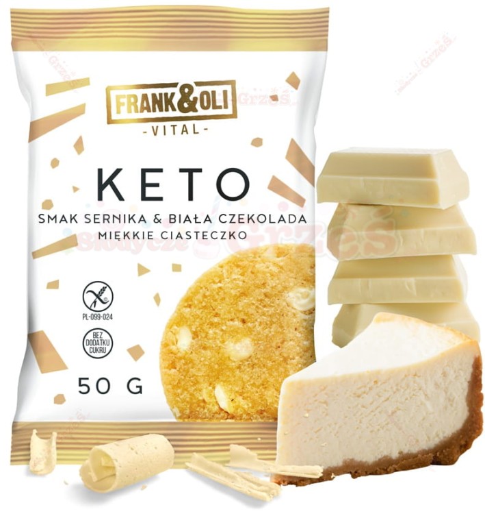Ciastko KETO sernik z biała czekoladą 50g Frank&amp;Oli