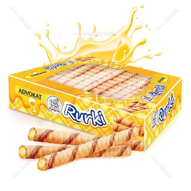 Rurki waflowe z nadzieniem adwokatowym 450g Flying Cow