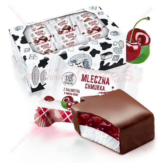 Mleczna chmurka pianki z galaretką wiśniową w polewie 1kg ABK