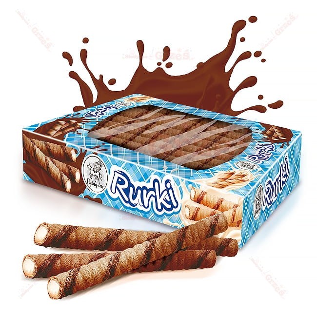 Rurki waflowe z nadzieniem kakaowym 450g Flying Cow