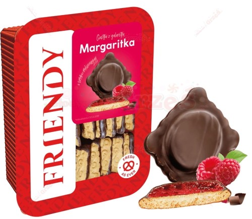 MARGARITKA malina kruche ciastka z galaretką malinową  600g Friendy