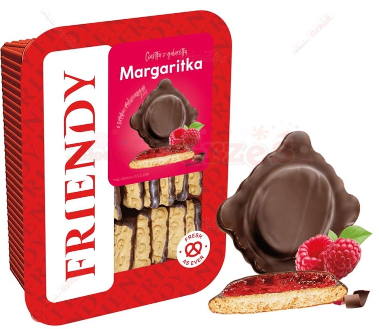MARGARITKA malina kruche ciastka z galaretką malinową  600g Friendy