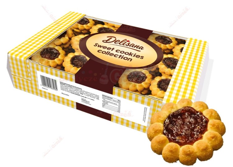 Kruche ciastka Margaretka z nadzieniem wiśniowym 1kg Delisana