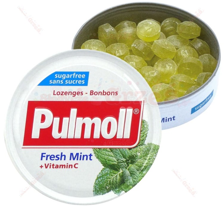 Pulmoll fresh mint - pastylki miętowe do ssania  BEZ CUKRU 45g