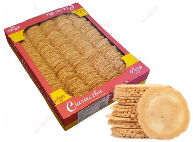 Ciasteczka owsiane z czarnuszką BEZ CUKRU talarki 1kg Ania