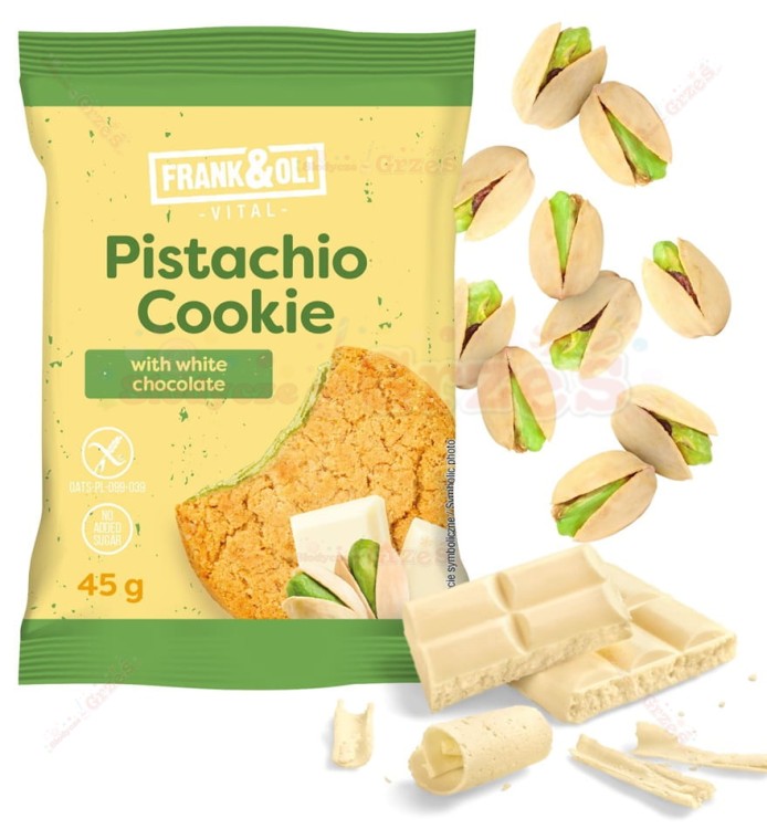 Ciastko pistacjowe z białą czekoladą Pistachio Cookie  45g Frank&Oli