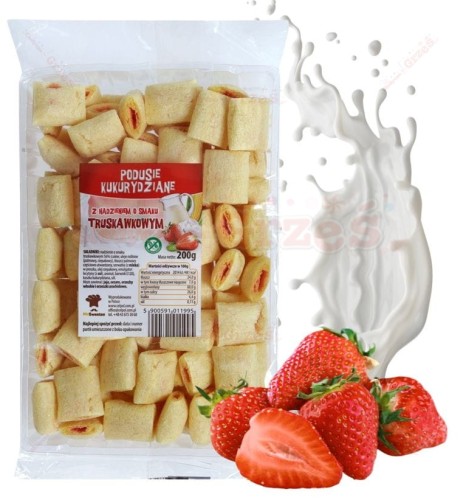 Podusie TRUSKAWKOWE  bezglutenowe poduszeczki, płatki 200g Celpol