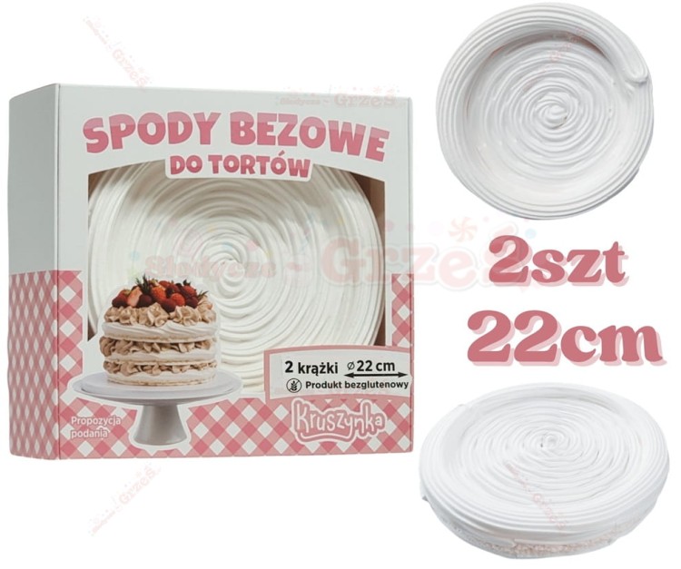 Krążki bezowe do tortów 22cm 2szt | BEZA Pavlova - tort bezowy Kruszynka