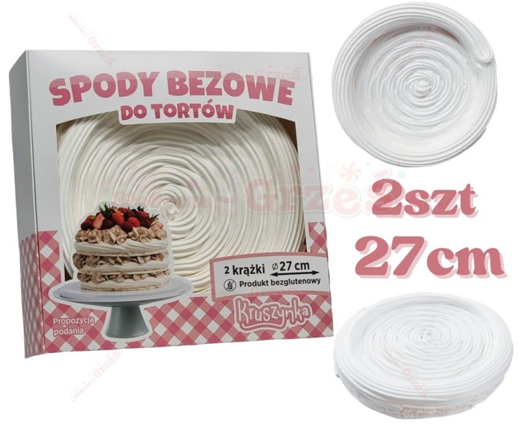 Krążki bezowe do tortów 27cm 2szt | BEZA Pavlova - tort bezowy Kruszynka