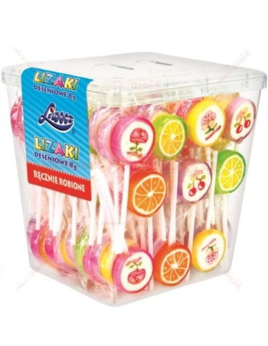 Lizaki deseniowe owocowe MIX  125SZT*8g Liwocz