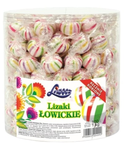 Lizak kulka - lizaki owocowe ŁOWICKIE 100szt*10g  Liwocz