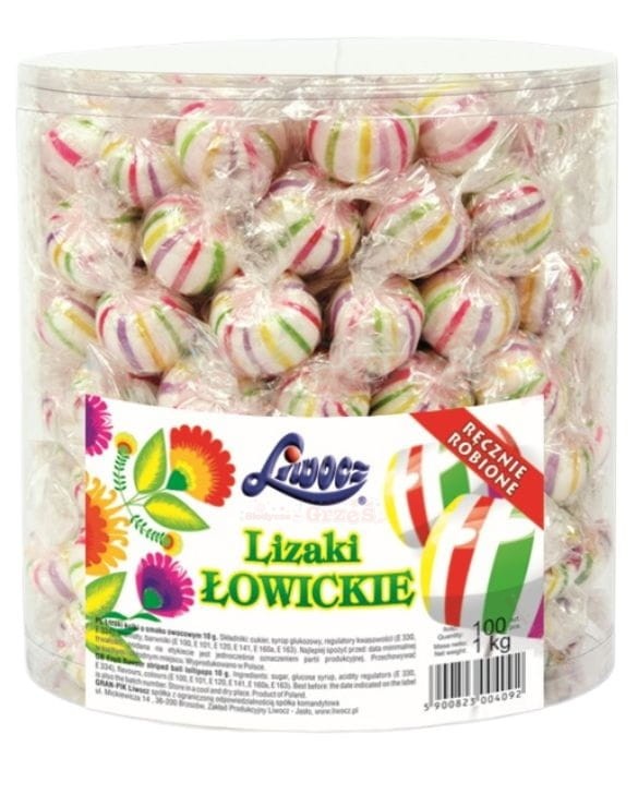 Lizak kulka - lizaki owocowe ŁOWICKIE 100szt*10g  Liwocz