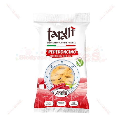 Tarallini z CHILLI, włoskie - chrupiąca przekąska 100g Taralli
