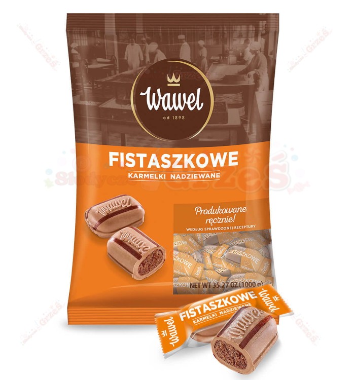 Fistaszkowe - orzechowe karmelki nadziewane 1kg Wawel