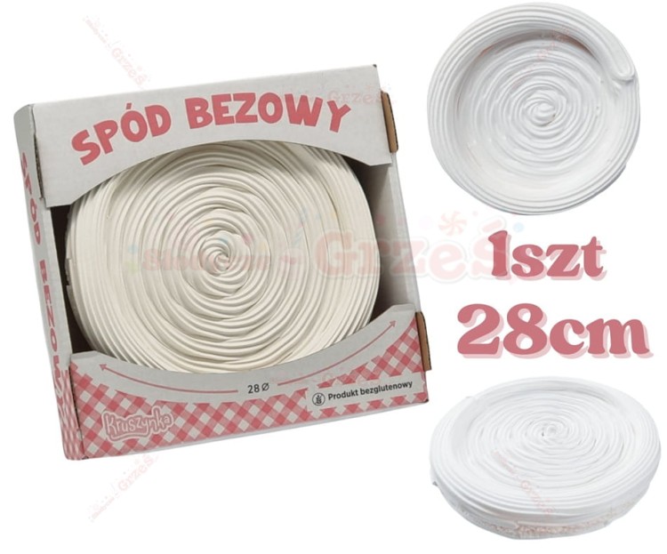 Spód, krążek bezowy do tortów 28cm 1szt | BEZA Pavlova Kruszynka