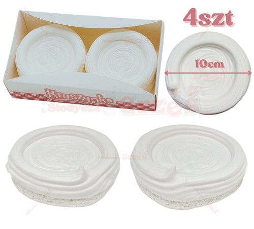 Korpusy - gniazdka bezowe 4szt - śr.10cm MONOPORCJE Pavlova Kruszynka