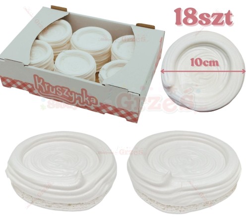 Gniazdka bezowe  10cm -18szt, korpusy bezowe okrągłe Kruszynka