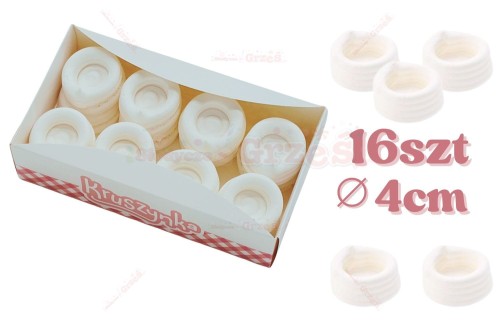 Mini korpusy bezowe 4cm-16szt, gniazdka  pavlova Kruszynka