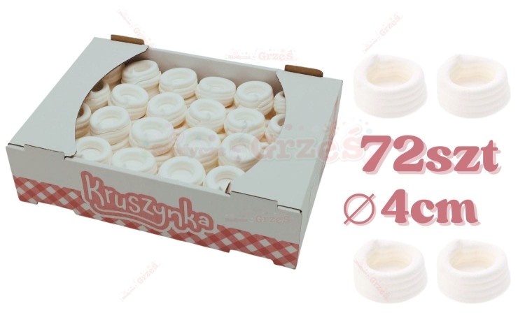 Mini korpusy bezowe 4cm-72szt, gniazdka pavlova Kruszynka