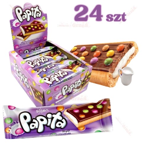 24x Baton Papita MLECZNY z drażami 33g Papita