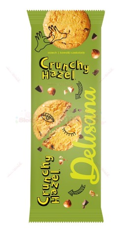 Kruche ciastka z czekoladą i orzechami laskowymi CRUNCHY HAZEL 100g Delisana
