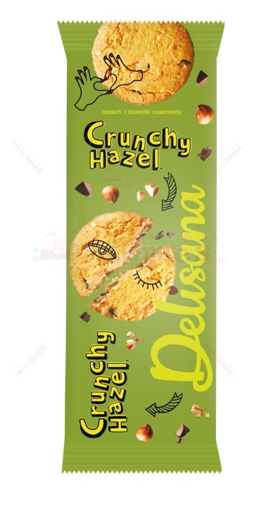 Kruche ciastka z czekoladą i orzechami laskowymi CRUNCHY HAZEL 100g Delisana