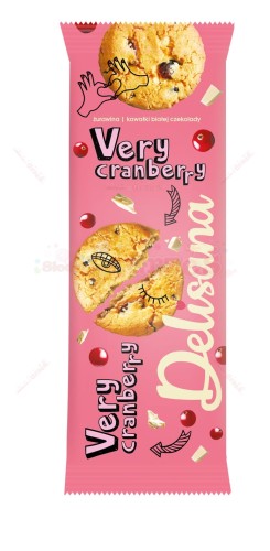 Kruche ciastka z białą czekoladą i żurawiną VERY CRANBERRY 100g Delisana