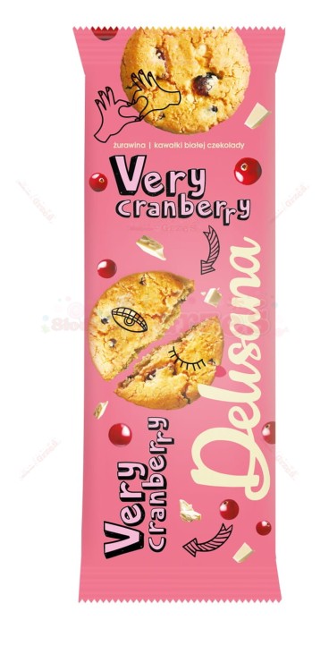 Kruche ciastka z białą czekoladą i żurawiną VERY CRANBERRY 100g Delisana