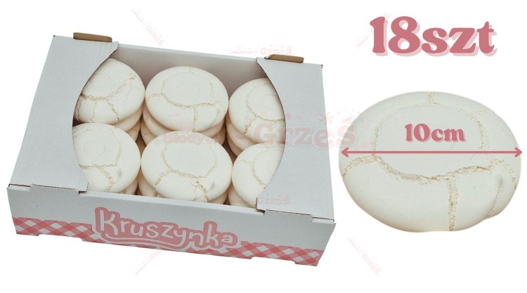 Krążki bezowe,spody bezowe - klasyczna beza śr.10cm- 18szt Kruszynka