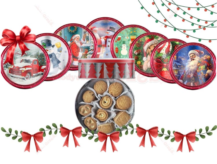 Ciastka maślane PUSZKA Boże Narodzenie 340g Delisana | ciastka w puszce Święta