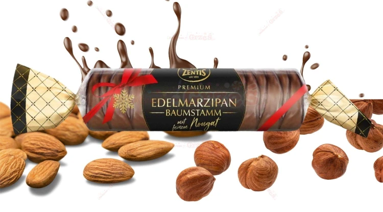 Baton marcepanowy z nugatem w czekoladzie 100g Zentis