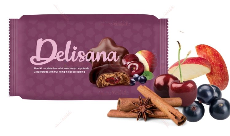 Pierniki gwiazdki wieloowocowe w polewie 200g Delisana |Piernik na Święta