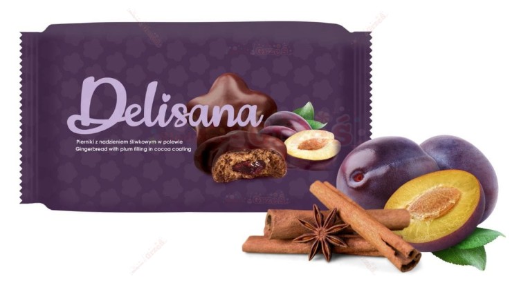 Pierniki gwiazdki śliwkowe w polewie 200g Delisana |Piernik na Święta