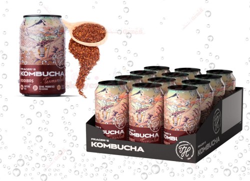12x Kombucha Rooibos 330ml Prager's | bez kofeiny, miodowy smak Rooibos