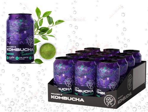 12x Kombucha Matcha 330ml Prager's | duża dawka kofeiny